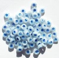 100 3x7mm Rough Cut Blue Lined Lustre Spacer Beads